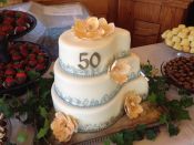 50th bday wedding cake gray trim