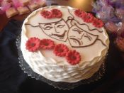 theater masks cake